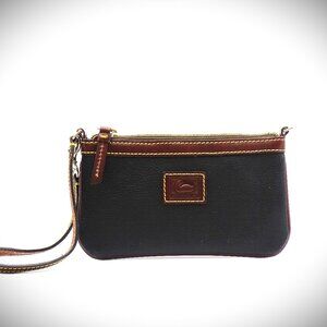 DOONEY & BOURKE Black & Brown Color Pebble Leather Zip Pouch/Wristlet